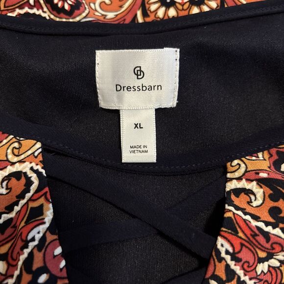 Dressbarn Dress Women A-Line Sundress Cottagecore Bohemian XL Deep V-Neck Sheath - Picture 6 of 10